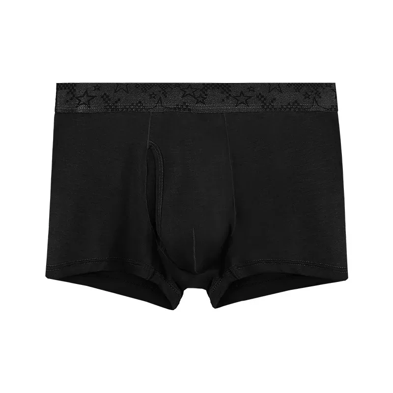Panlalaking Boxer Shorts Modal na Kasuotang Panloob na Panti ng Lalaki Solid Breathable Bullet Separation Pouch Underpants Panlalaki Trunks Cueca Plus Size