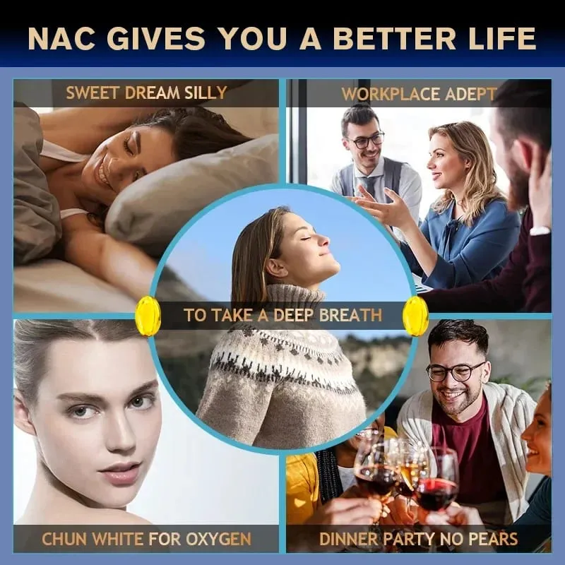 Καθαρές κάψουλες NAC με βιταμίνη Β12 Υποστηρίζουν την ενυδάτωση του δέρματος Αντιοξειδωτικό ανοσοποιητικό κυτταρική υγεία Αποτοξίνωση για άνδρες και γυναίκες — image 4