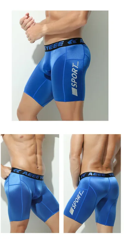 Men's Shorts Compression Running Shorts Quick Dry High Elastic Muscle Fitness Basketball Bottoms Five-Quarter Length Inner Pants — image 20