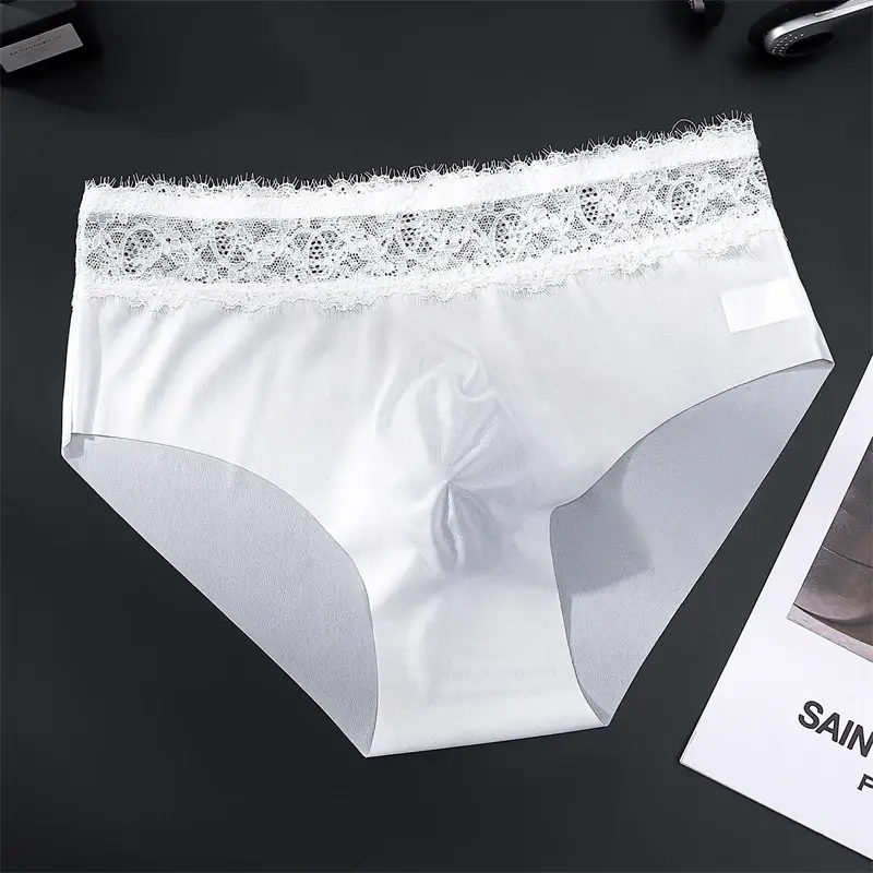 Ice silk men's underwear seamless cueca lace Sexy lingerie thin convex bag calzoncillos hombre adults 18 plus tangas japonesa