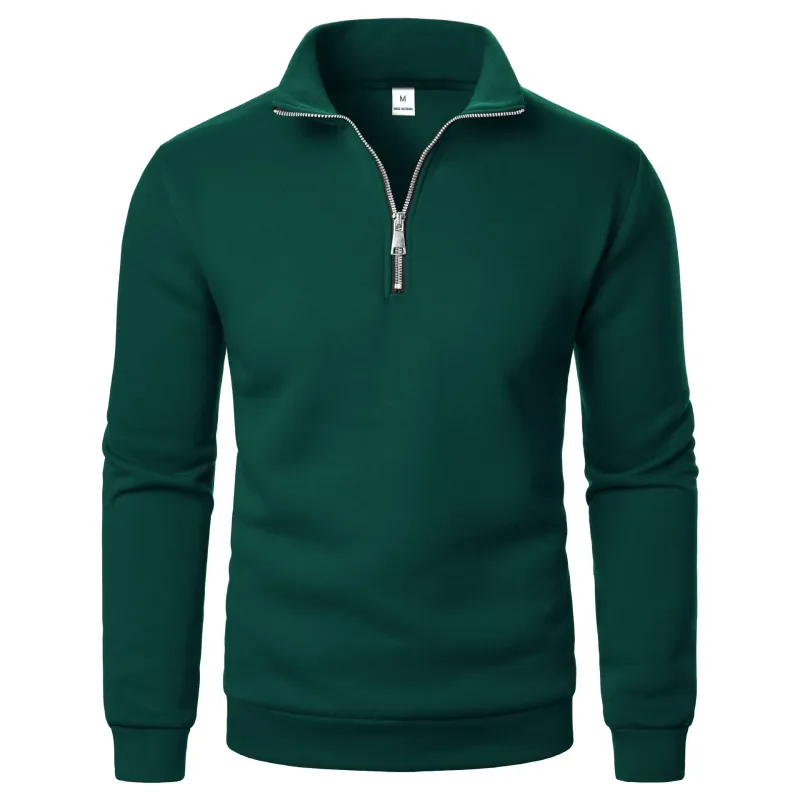 Frühling Herbst neue Casual Halb Zipper stehkragen sweatshirt Trend Einfache schlanke männer Pullover langarm tops männer sweatshirt — image 17