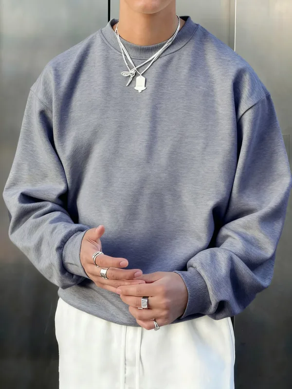 Masculino velo outono topo rua all-match pullovers confortável básico sweatshirts esporte casual roupas esportivas diárias roupas macias — image 11