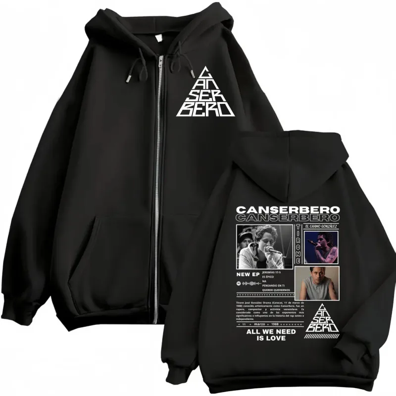 Canserbero All We Need is Love Muerte Vida Merch Zipper Hoodie Men's Fashion Hip Hop Zip Up Sweatshirts Casual Fleece Pullovers — image 13