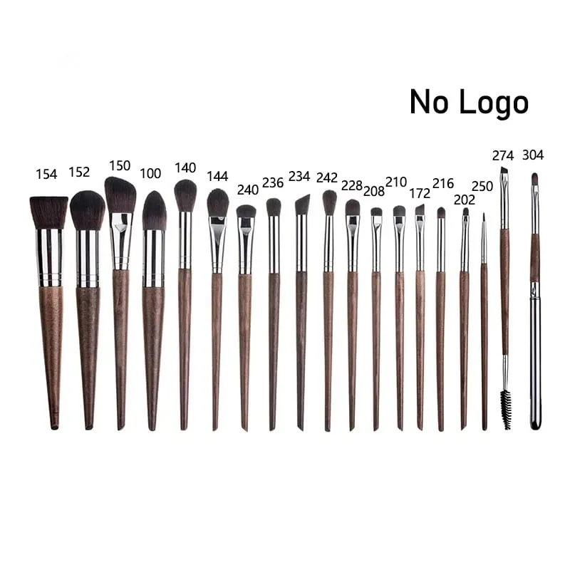 Ensemble complet de pinceaux de maquillage pour les yeux en bois naturel, kit de maquillage Pro pour fard à paupières, surligneur, sourcils, lèvres, cils, pratique