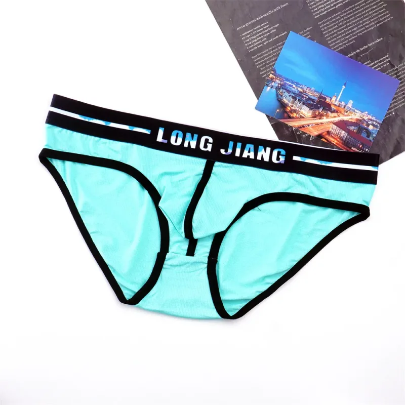 Sexy Men U Convex Underwear Slip Breathable Letters Waistband Ice Silk Briefs Plus Size Male Panties S-XL — image 16
