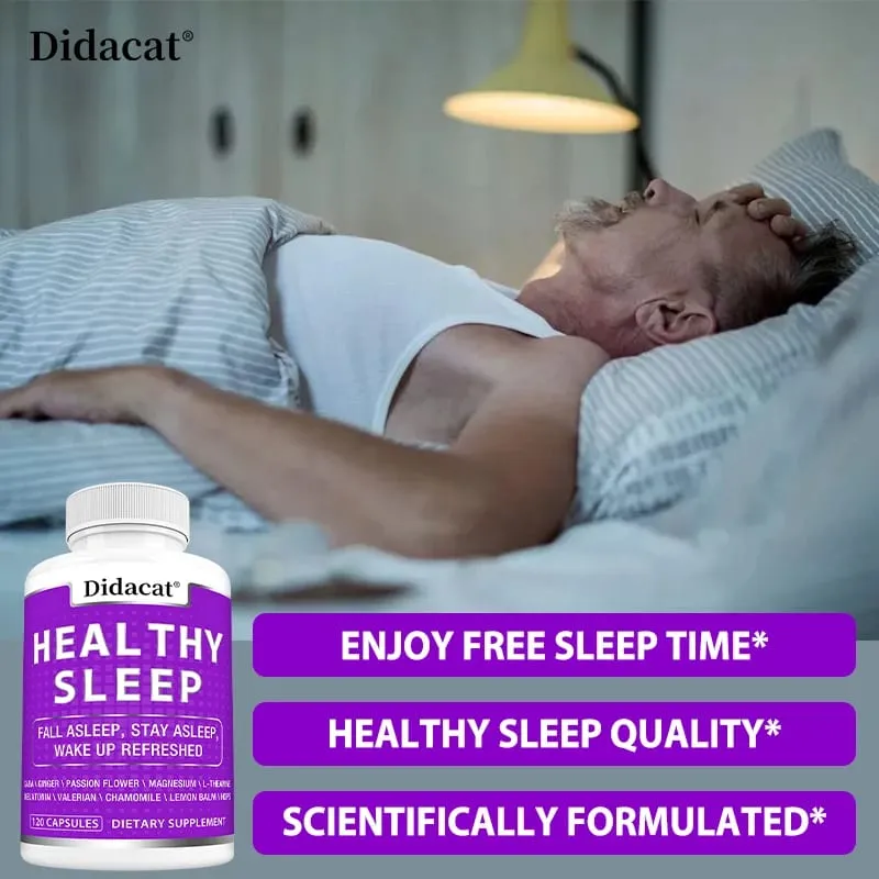 Valerian Capsules - with Magnesium Glycinate Chamomile Promate Sleep Quality Improve Mood Support Immune Health