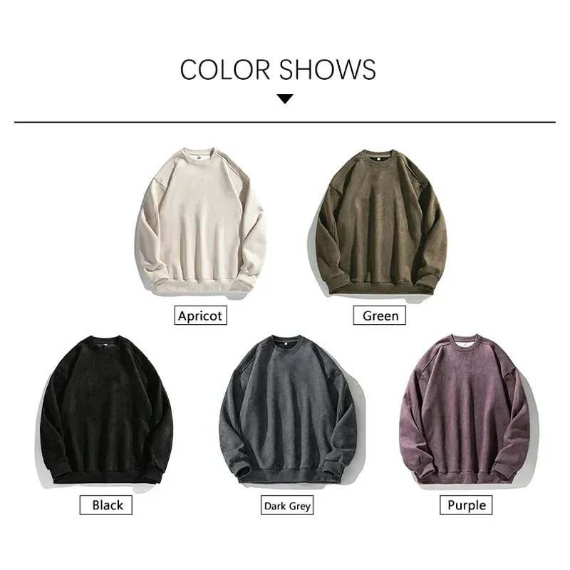 Märke Lila Sweatshirt Mans Mocka O Neck Höst Vinter Baggy Man Sweatshirts Casual Långärmad 2026 Nya Man Toppar