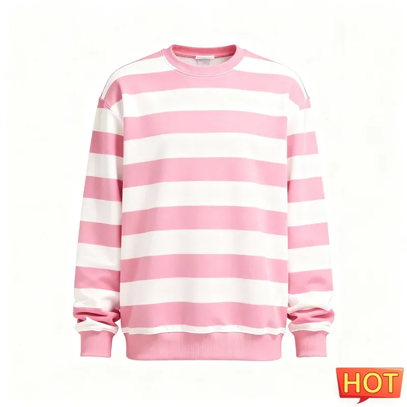 Fashion Striped Graphic Sweatshirts For Men Simple Trendy Long Sleeve 3D Printed Ugly Sweatshirt Casual Oversized Pullovers Tops — image 7