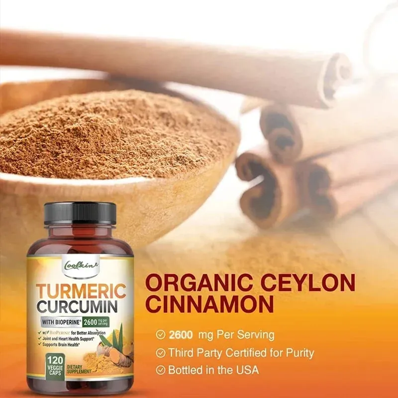 Curcumin Supplement with Black Pepper 2600 Mg Contains 95% Curcumin Enhanced Absorption Joint Support Supplement — image 6