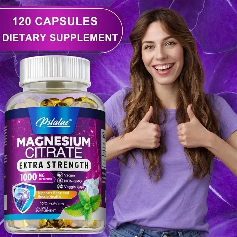 Magnesium Citrate 1000 Mg - Supplement for Stress Relaxation Bone Sleep Heart Health Nerve Muscle & Metabolism