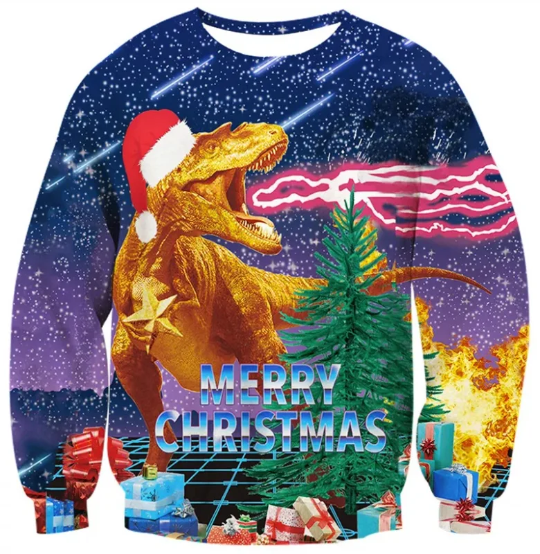 Ugly Christmas Sweater For Men Women Funny Novelty Xmas Sweatshirt 3d Printed Cartoon Animal Long Sleeve Pullover Hoodies Tops — image 9