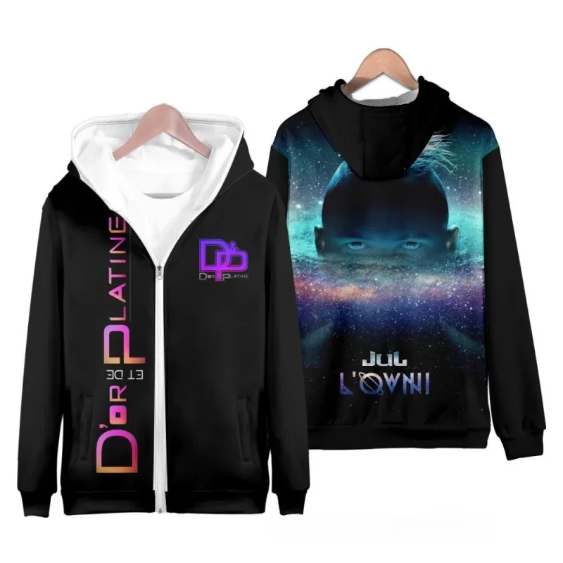 Rapper JuL 3D Print Zipper Hoodies Panlalaking Babae Casual Hooded Sweatshirts Hoody Oversized Tracksuit Pullover Man Coat na Damit — image 9