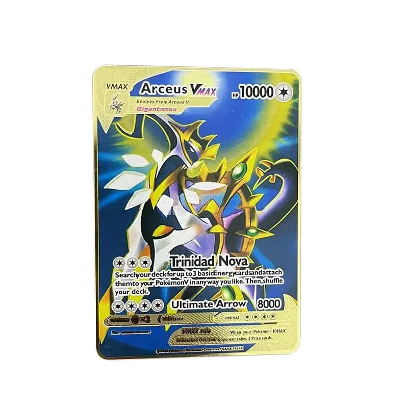 Cool nouvelle carte Pokemon en métal 10000 Points Arceus Charizard Super carte anglais Mewtwo Lucario Greninja Lillie cartes Anime — image 29