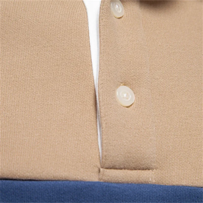 Nova primavera masculina com capuz de mistura de algodão em bloco colorido para negócios estilo casual moletom de manga comprida — image 25