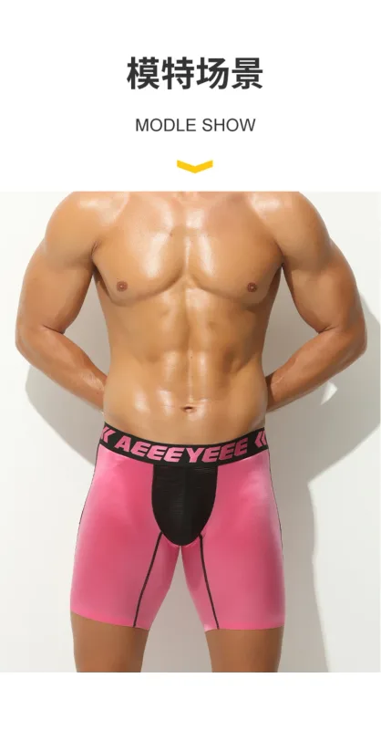 Roupa interior masculina alongamento de seda gelo esporte boxers cuecas sexy brinquedo calcinha dos homens correndo lingerie solta tamanho grande boxer shorts — image 19