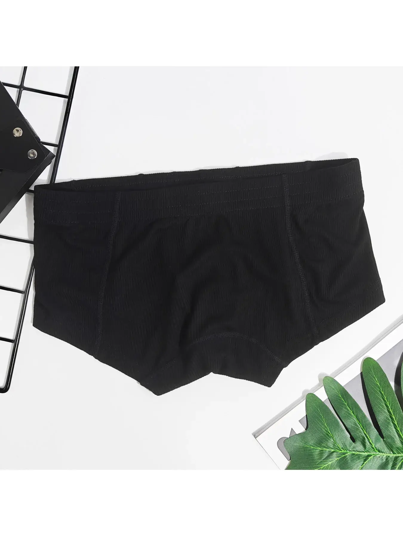 Men's Flat Underwear, Made of Synthetic Viscose, High Elasticity, Raised, Button Decoration, Comfortable Slim Fit Solid Color — image 22