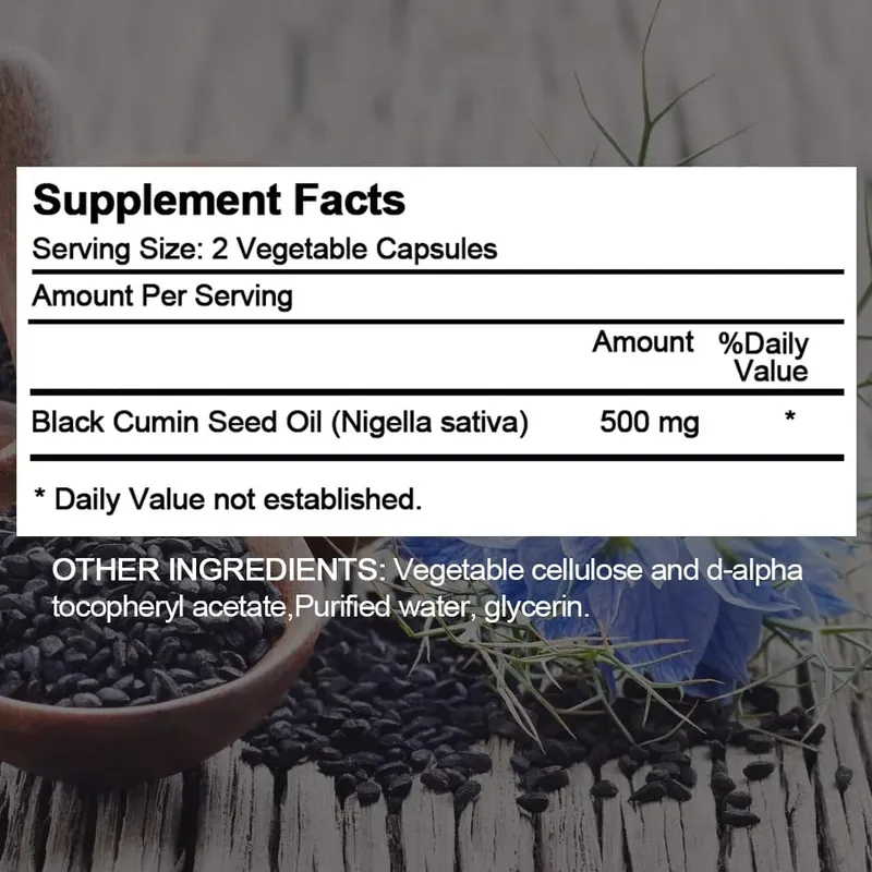 Black Seed Oil Capsules Supports Overall Health | Boosts Immune System Improves Digestion Antioxidant Non-GMO Gluten-Free — image 6