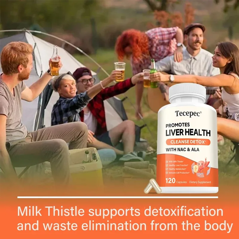 Milk Thistle Extract Capsule with NAC for Antioxidant Detox & Cleanse Liver Health Function Support Herbal Supplement