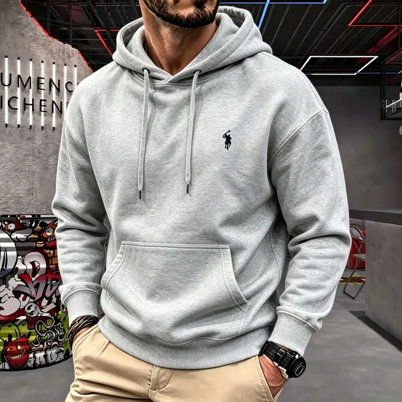 High-end na panlalaking hooded long-sleeved 2026 taglagas-taglamig maluho fashionable horse embroidery golf top casual hoodie panlalaking damit — image 6
