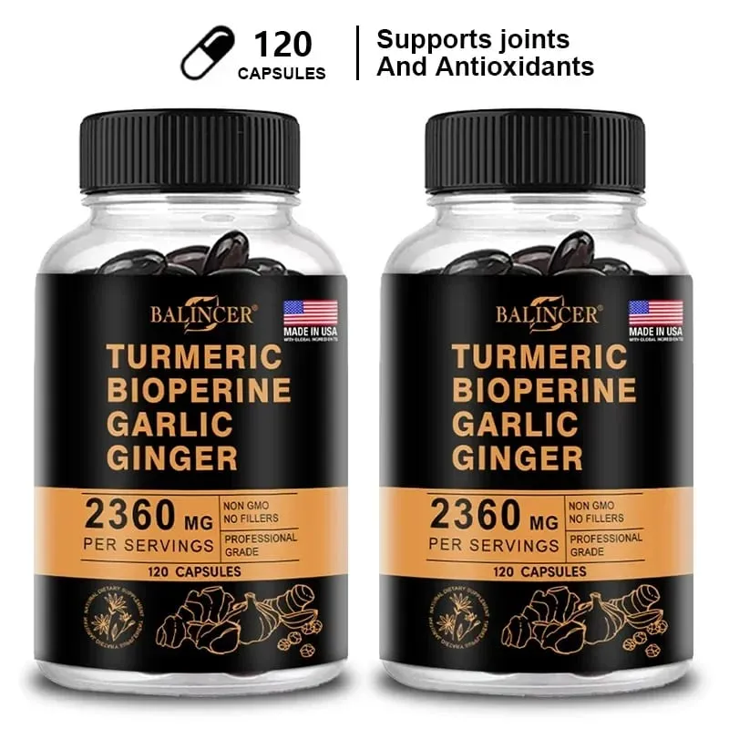 Kurkuma gyömbér-kiegészítő Piperine 2360 Mg Támogatja az emésztést és az immunrendszer egészségét javítja a gyulladást és elősegíti az ízületek egészségét