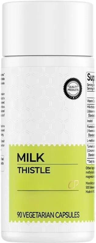Milk Thistle Extract 300mg Capsules with Vitamin C Inositol Herbal Supplement 90 Capsules Non-GMO Gluten Free