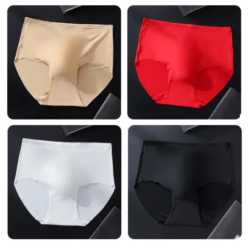Men Ultra-Thin Briefs Seamless Ice Silk Plus Size Briefs 3D Bulge Pouch Solid Underwear High-Waisted Breathable Panties — image 9