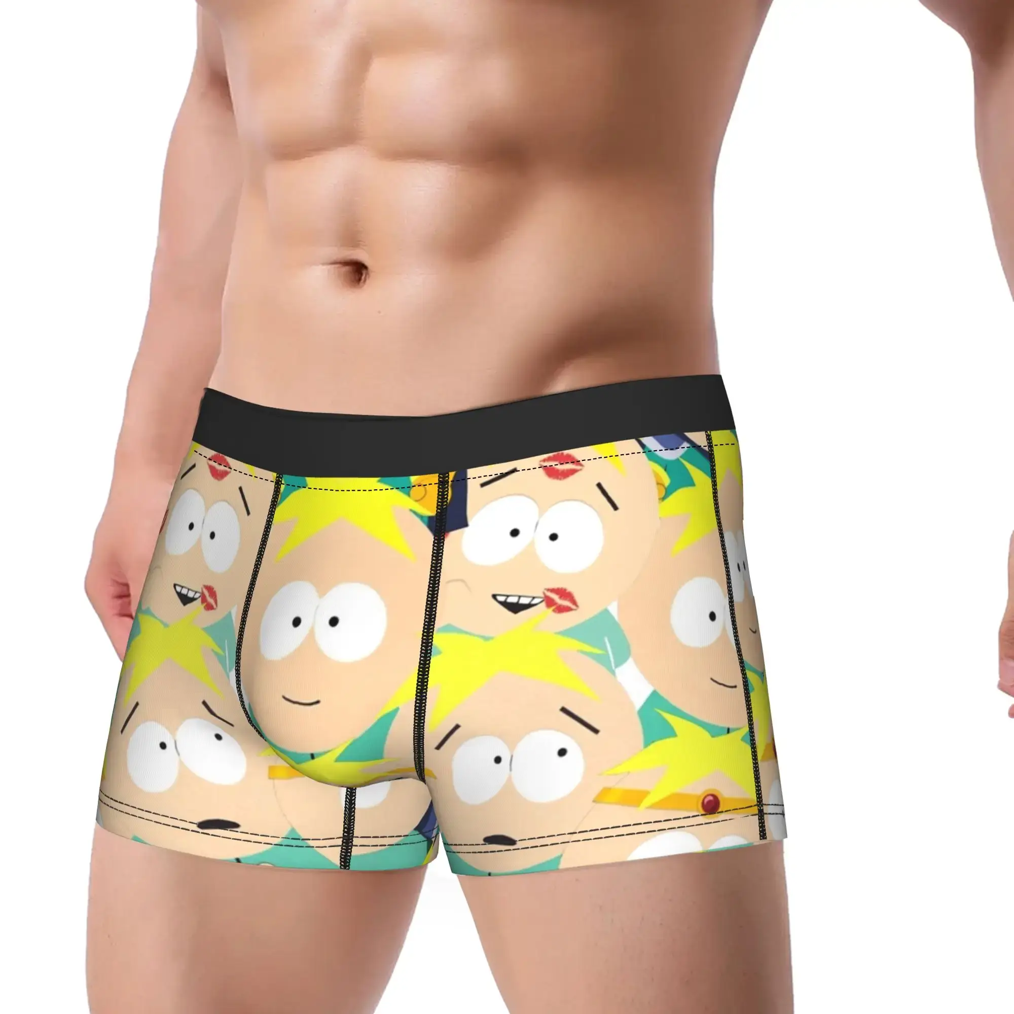 Mga Lalaki South Cartoon Park Butters Stotch Collage Mahabang Kasuotang Panloob Hot Boxer Briefs Shorts Panty Lalaki Malalambot na Panloob M-XXL — image 2