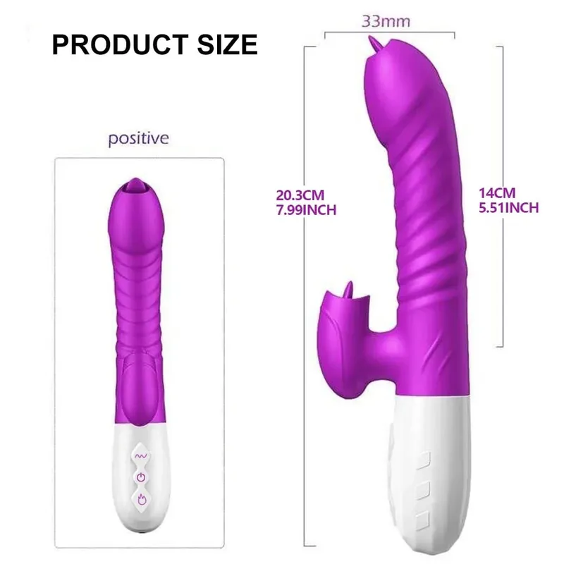 Thrusting Vibrator for Women Licking G Spot Clitoral Nipple Stimulator Heating Realistic Dildo Masturbation Adult Sex Toys — image 5