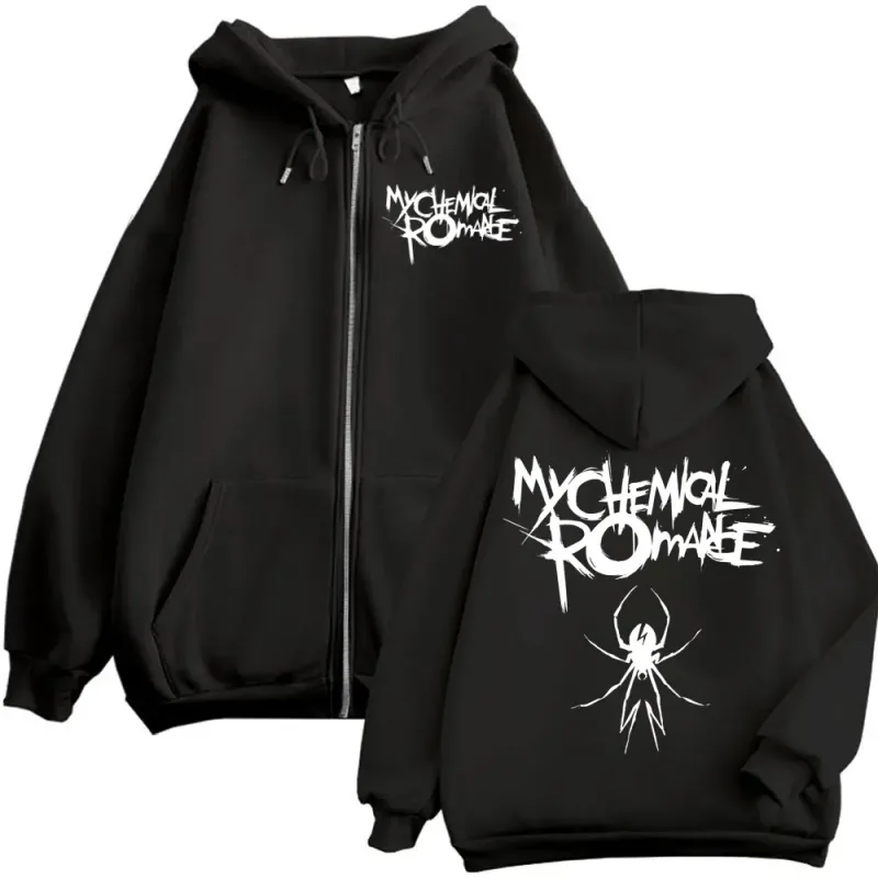 Limited My Chemical Romance Band Merch Zipper Hoodies Punk Rock Hip Hop Zip Up Sweatshirt Mga Lalaki Babae Fashion Vintage Pullover — image 1