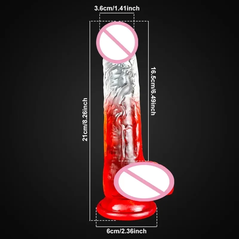 Jelly Dildo 4 Sizes Transparent Soft Realistic Penis Fake Dick Butt Plug for Woman Men Gay Sex Toys Female Vagina Anal Sex Toys — image 12