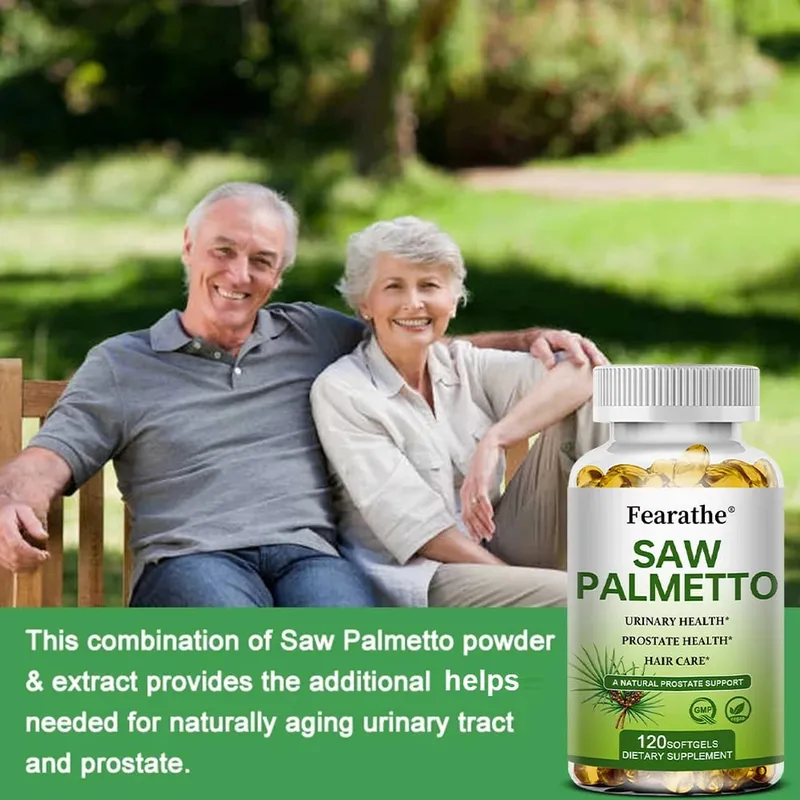 Saw Palmetto תוסף בריאות הערמונית לקדם את תפקוד מערכת השתן 500 מ"ג למנה - כמוסות טבעוניות ללא GMO — image 2