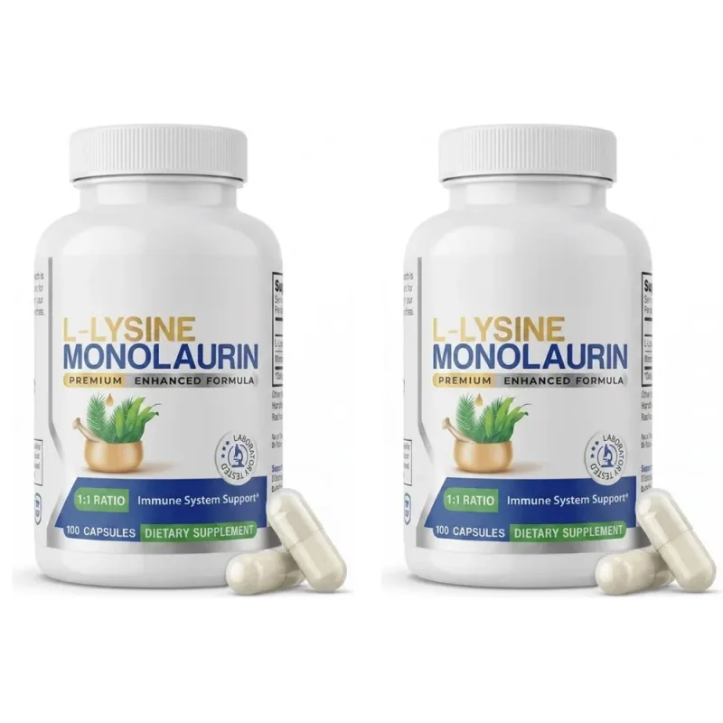L-lizin HCl és monolaurin 1:1 arányú kapszula Immun Wellness Napi védekezés és egyensúly támogatás 600 mg, egyenként 100 Szám — image 8