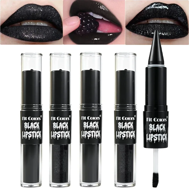 Halloween 2-in-1 Lip Gloss Matte Liner Liner Αδιάβροχο Υγρό Κραγιόν μακράς διαρκείας Ενυδατικό λαμπερό λαμπερό Lip Oil για πάρτι