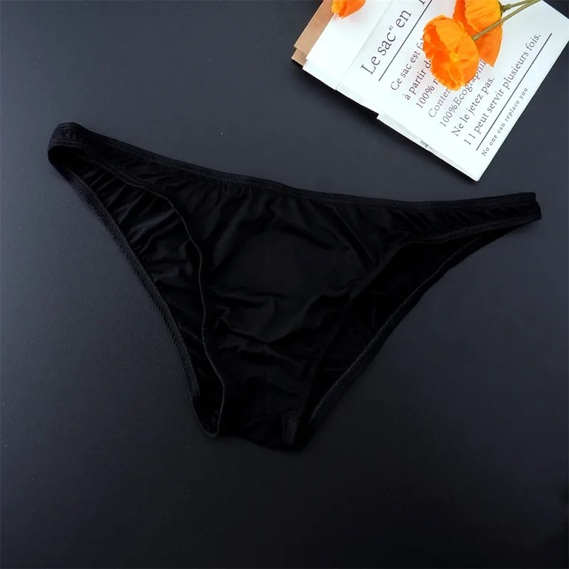 Lalaking Solid na Kulay Ice Silk Seamless Briefs Low Waist U Convex Panties na Panlalaki Ultra-manipis na Kasuotang Panloob na Elastic Mabilis na Tuyong Hininga na Panty — image 10