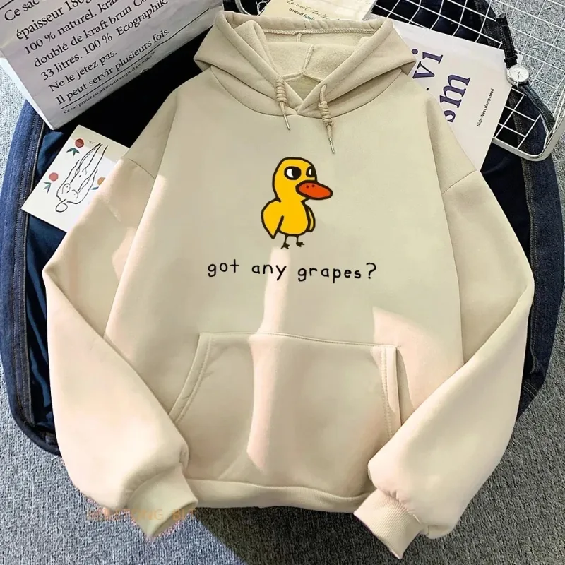 The Duck Song Got Any Grapes Printed Hoodies Kawaii Cartoon Women Sweatshirts Winter Soft Comfortable Hooded Clothing Streetwear — image 4