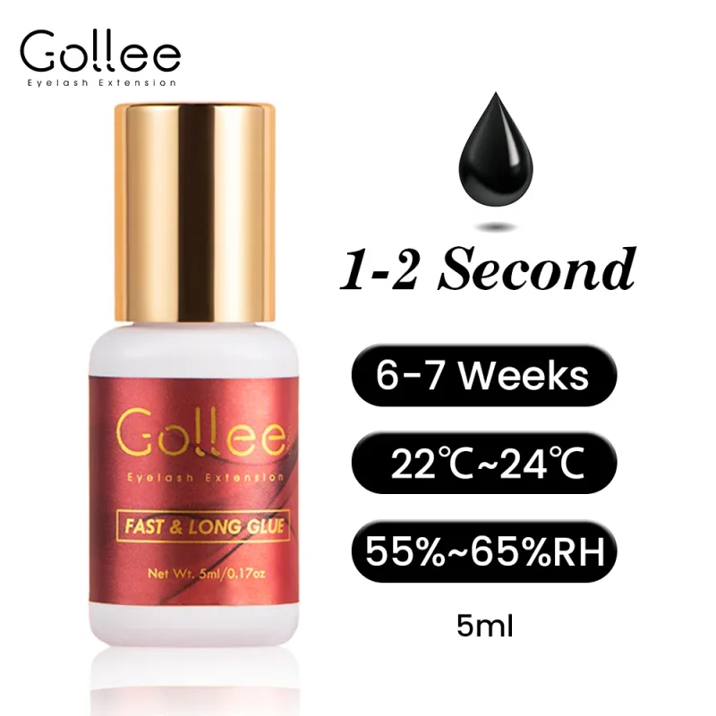 Gollee 0.5s דבק מהיר להארכת ריסים דבק ריסים מקצועי עמיד 6-8 שבועות השתלת ריסים עמיד למים Super Bonder