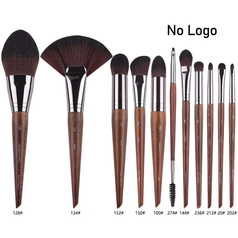 Ensemble complet de pinceaux de maquillage pour les yeux en bois naturel, kit de maquillage Pro pour fard à paupières, surligneur, sourcils, lèvres, cils, pratique — image 16