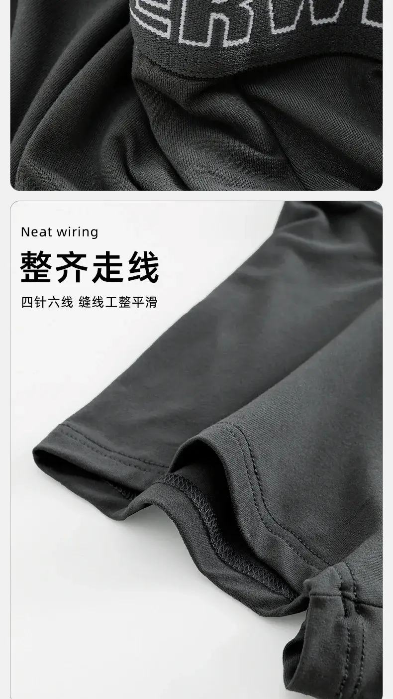 Homem roupa interior moda algodão confortável respirável boxers cuecas masculinas carta impressa calcinha shorts roupa interior — image 6