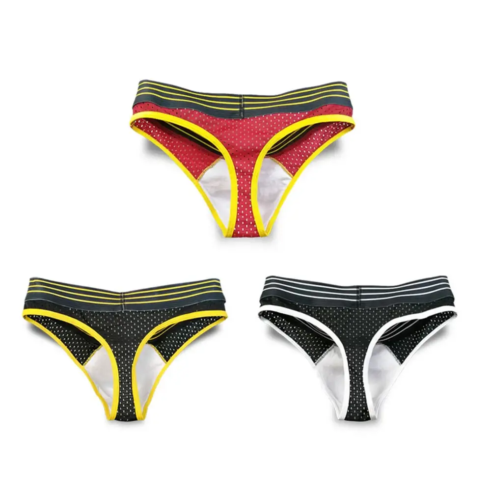 Panlalaking Kasuotang Panloob Mens Sexy Breathable Panties Letter Printed Low Waist Big U Pouch Panlalaki Briefs Mesh High Elastic Underpants Thong — image 5