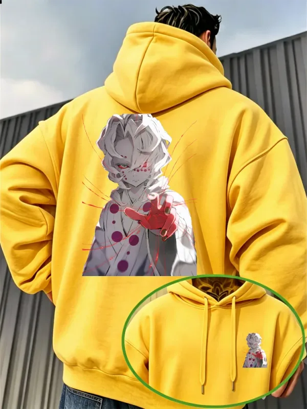 Bandai Demon Slayer Men's Hoodie Rui (Spider Demon) Print High-Quality Warm Autumn/Winter Casual Pullover Sweatshirt — image 6