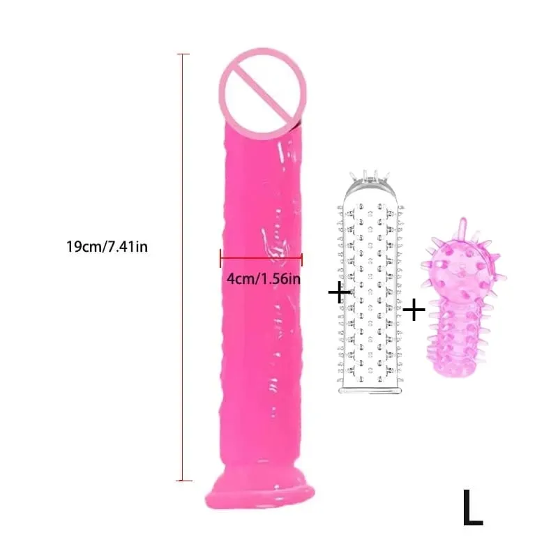 Pink Soft Realistic Dildo With Suction Cup Gode Consolador Big Penis Silicone Anal Adult Sex Toys Dilldo Plugs For Women Lesbian