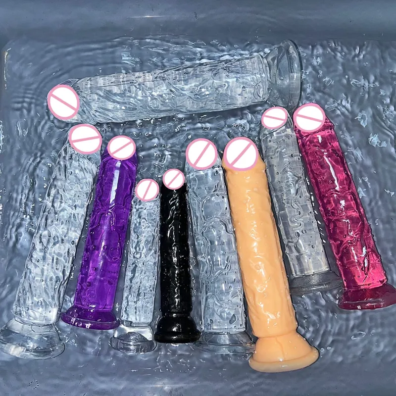 Olcsó 5 színű kis átlátszó vibrátor tapadókorong Jelly Dick női erotikus anális szex játékok Puha klitori hüvelyi maszturbátorok pénisz — image 3