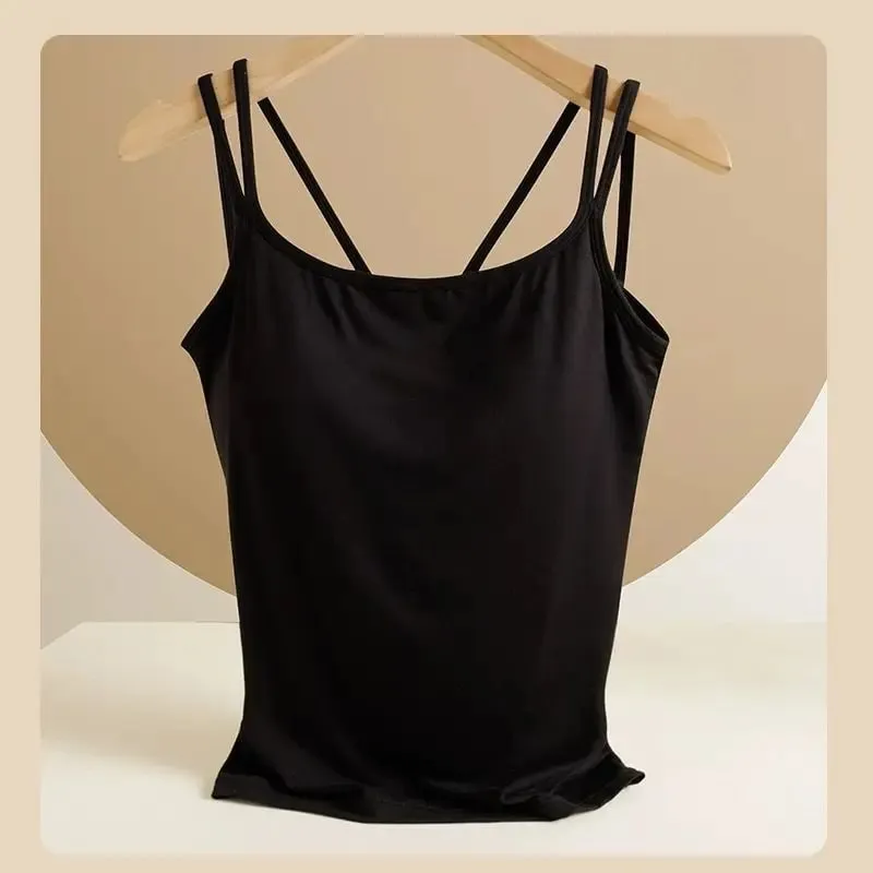40-100 kg-os Modal Camisole Plus Size felsőrészhez, mellkaspárnával, beépített függővel. Mellény női alsóneműhöz. — image 11