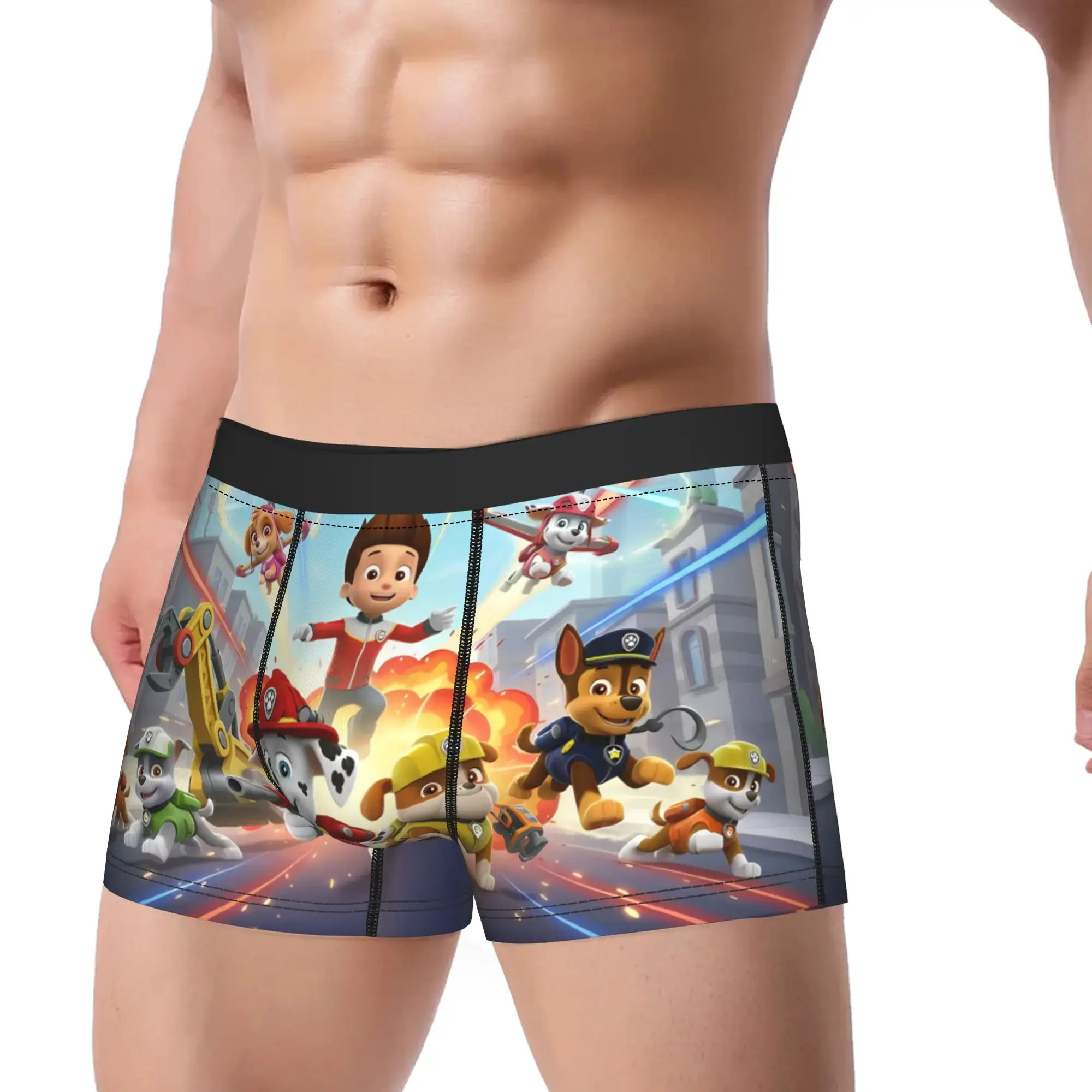 Pata cães patrulhas tronco bolsa roupa interior design de alta qualidade boxer breve respirável cuecas masculinas tamanho grande 2xl — image 2