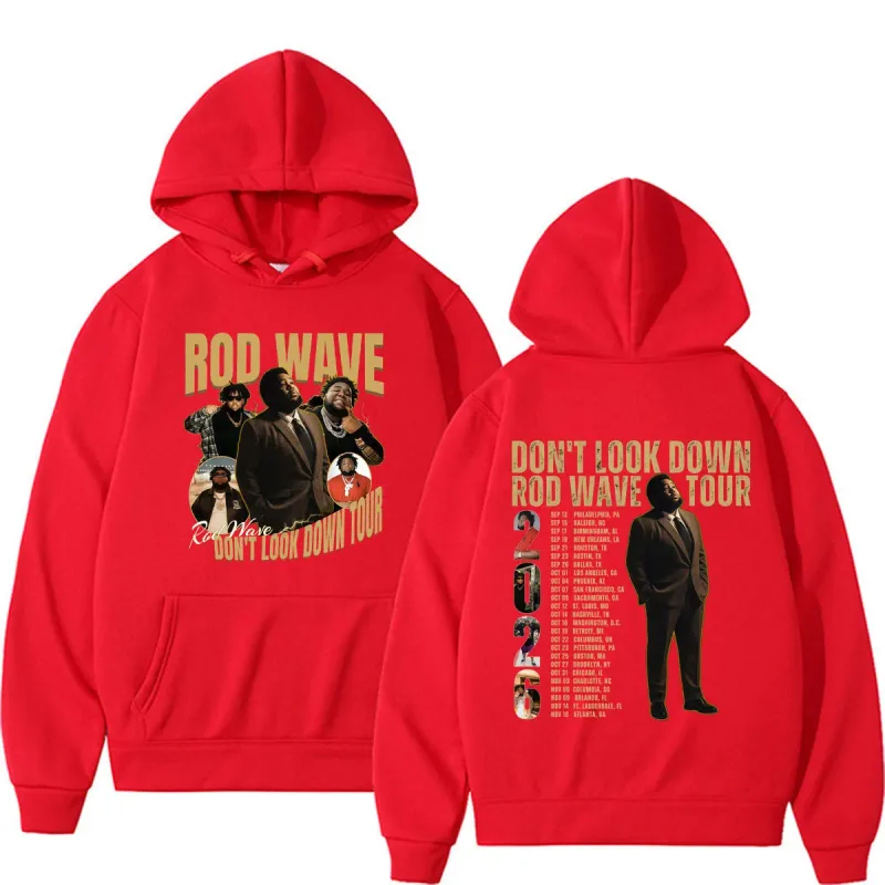 Rod Wave Don't Look Down Tour 2026 Rap Music Hoodies Men's Clothing Harajuku Hip Hop Sweatshirts Casual Fleece Oversized Hoodie — image 12