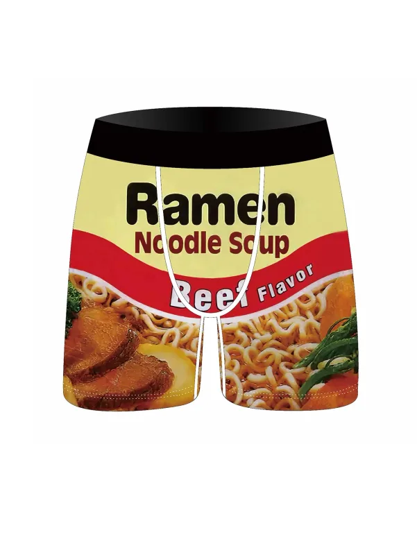 3 db Random Snack Rajzfilm mintás Férfi Alsónadrág Ice Silk Cool Gyorsan száradó és lélegző férfi fehérnemű