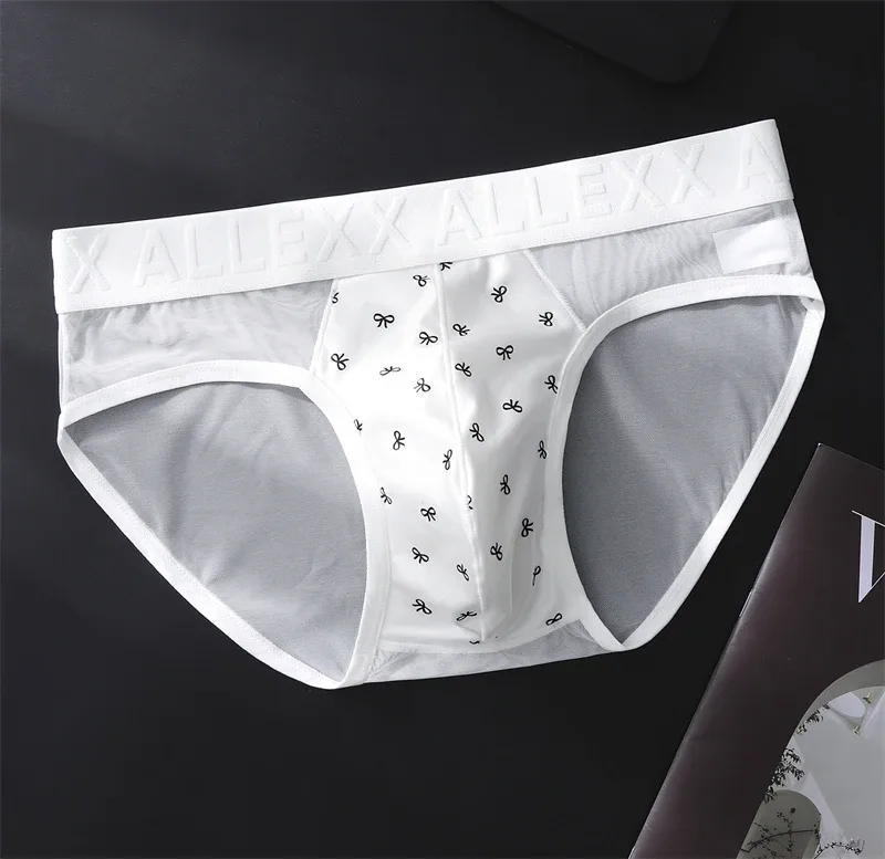 Adultos 18 plus cueca malha roupa interior masculina carta cintura cuecas masculino impressão calzoncillos hombre 3d convexo saco homem lingerie novo