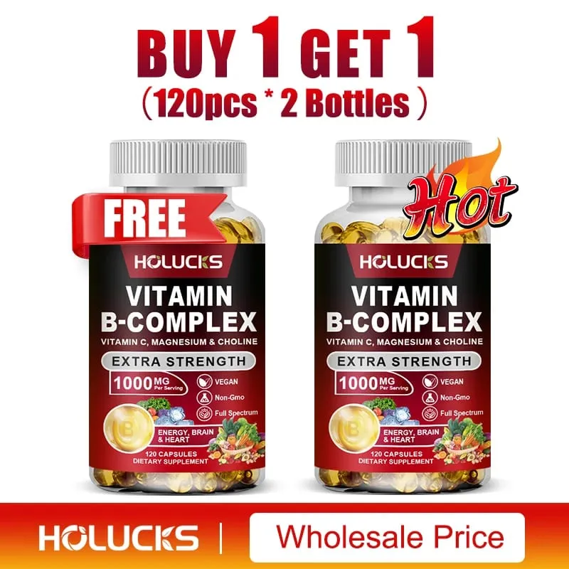 B1-vitaminban gazdag komplex B-vitamin-kiegészítő B2-B3-B5-B6-biotin, Erő Energia-támogató Az agy és a szív elősegíti az anyagcserét — image 7