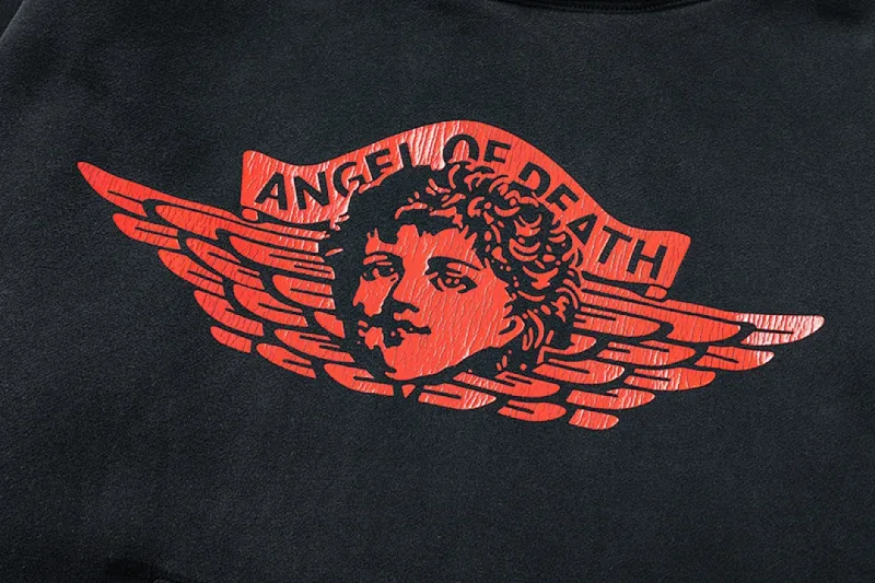 24FW SAINT Vintage Angel Printed Distressed Women Men Hooded Sweatshirt Hoodies Oversized Men Casual Cotton Pullover Hoodie — image 47