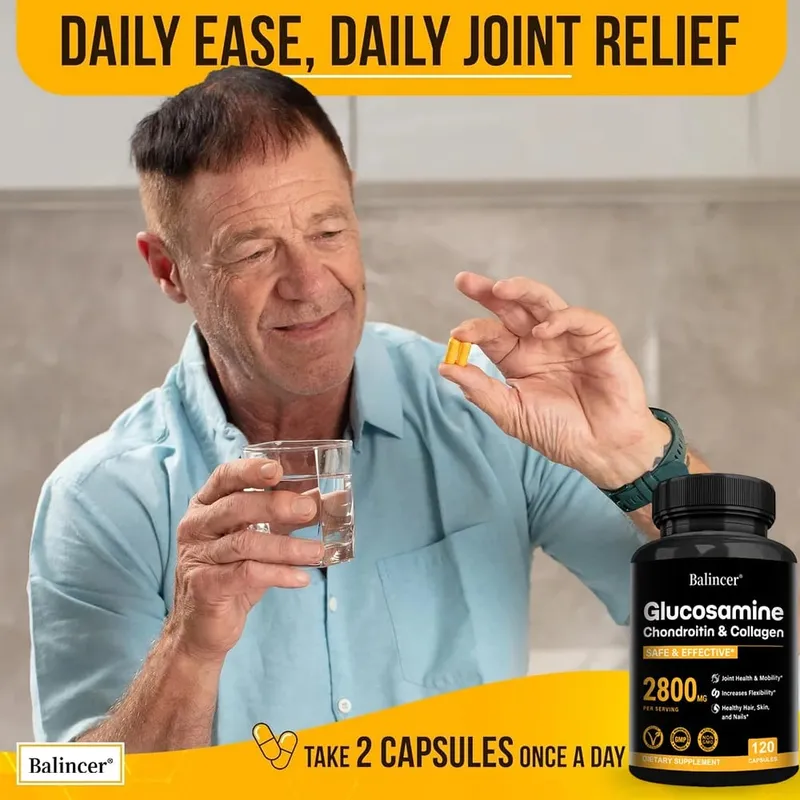 Glucosamine Chondroitin MSM Support Bone Health and Relieve Joint Discomfort Increases Flexibility - Joint Support Supplement